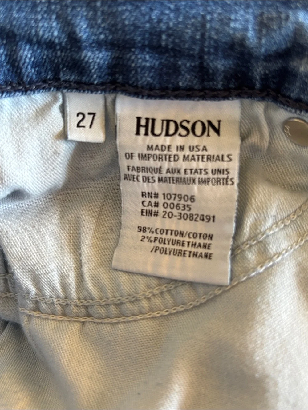 Hudson Kali Cut Off Stargazing Blue Jean Shorts Size 27 - Picture 8 of 9